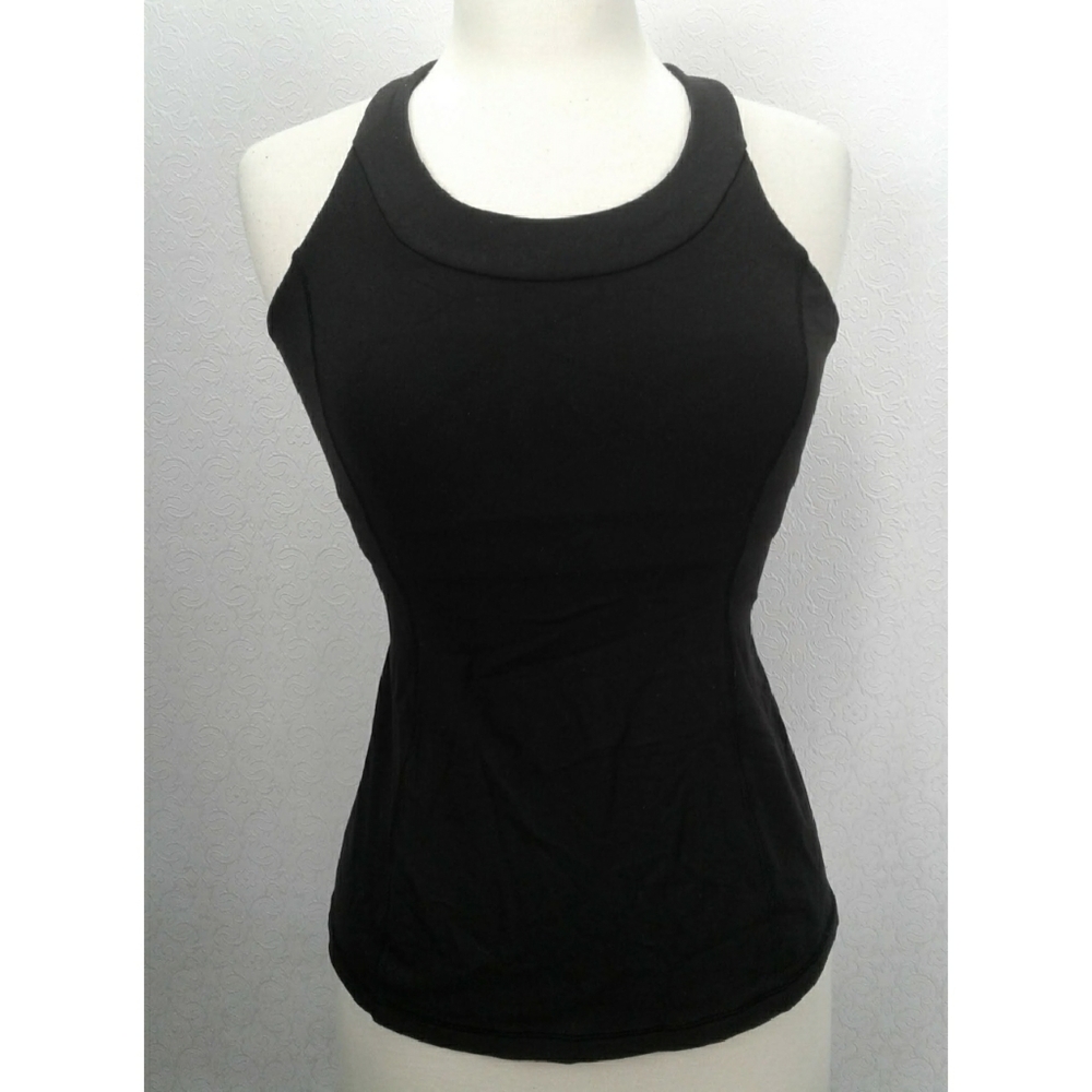 Lululemo mesh crisscross back tank top shelf bra size 6